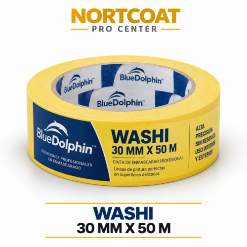 BlueDolphin WASHI – Cinta profesional de precisión 30 mm × 50 m