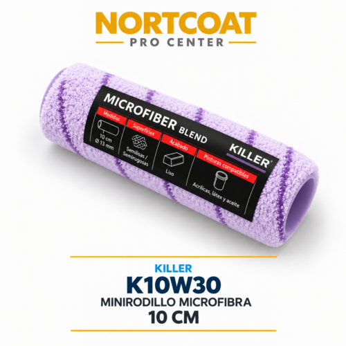 BlueDolphin KILLER K10W13 – Mini rodillo profesional de microfibra 10 cm